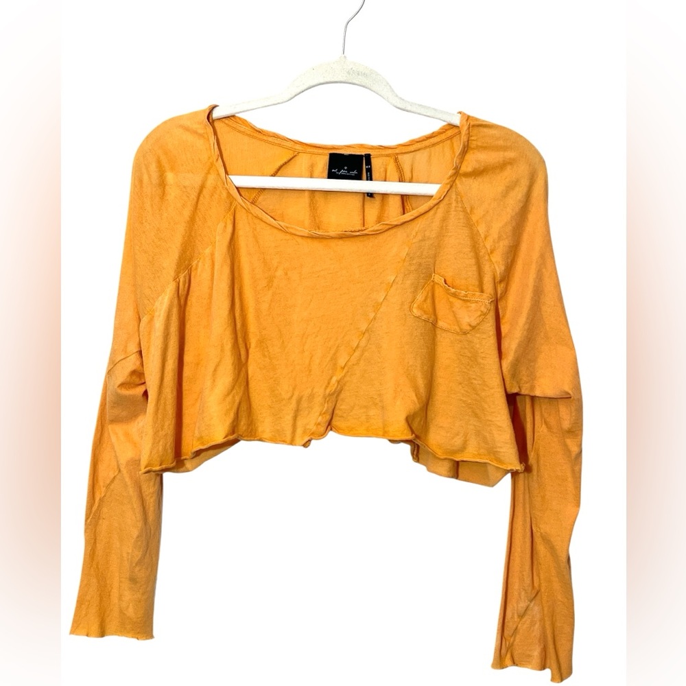 Urban Outfitters Out from Under Women's Cropped Long Sleeve Top Size M Orange